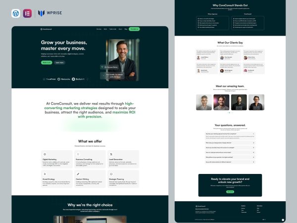 CoreConsult - Business Consulting Services Elementor Template