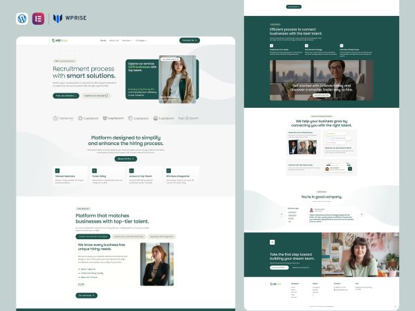 HRHub - Human Resources & Recruitment Agency Elementor Template