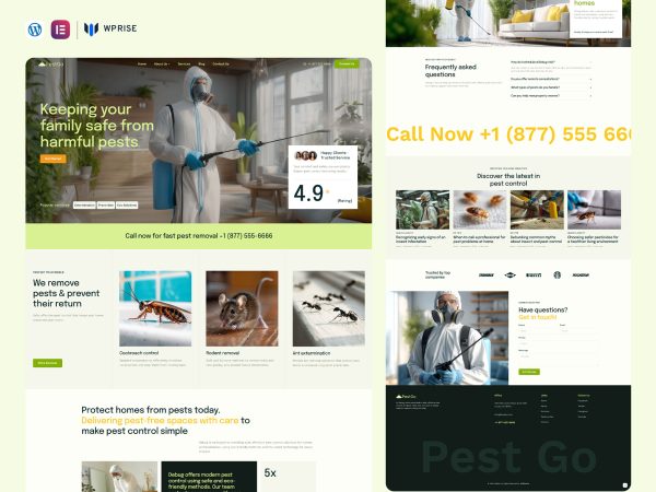 PestGo - Insect & Pest Control Services Elementor Template