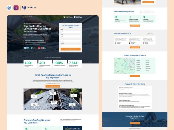 RoofWorks - Roofing Lead Generation Landing Page