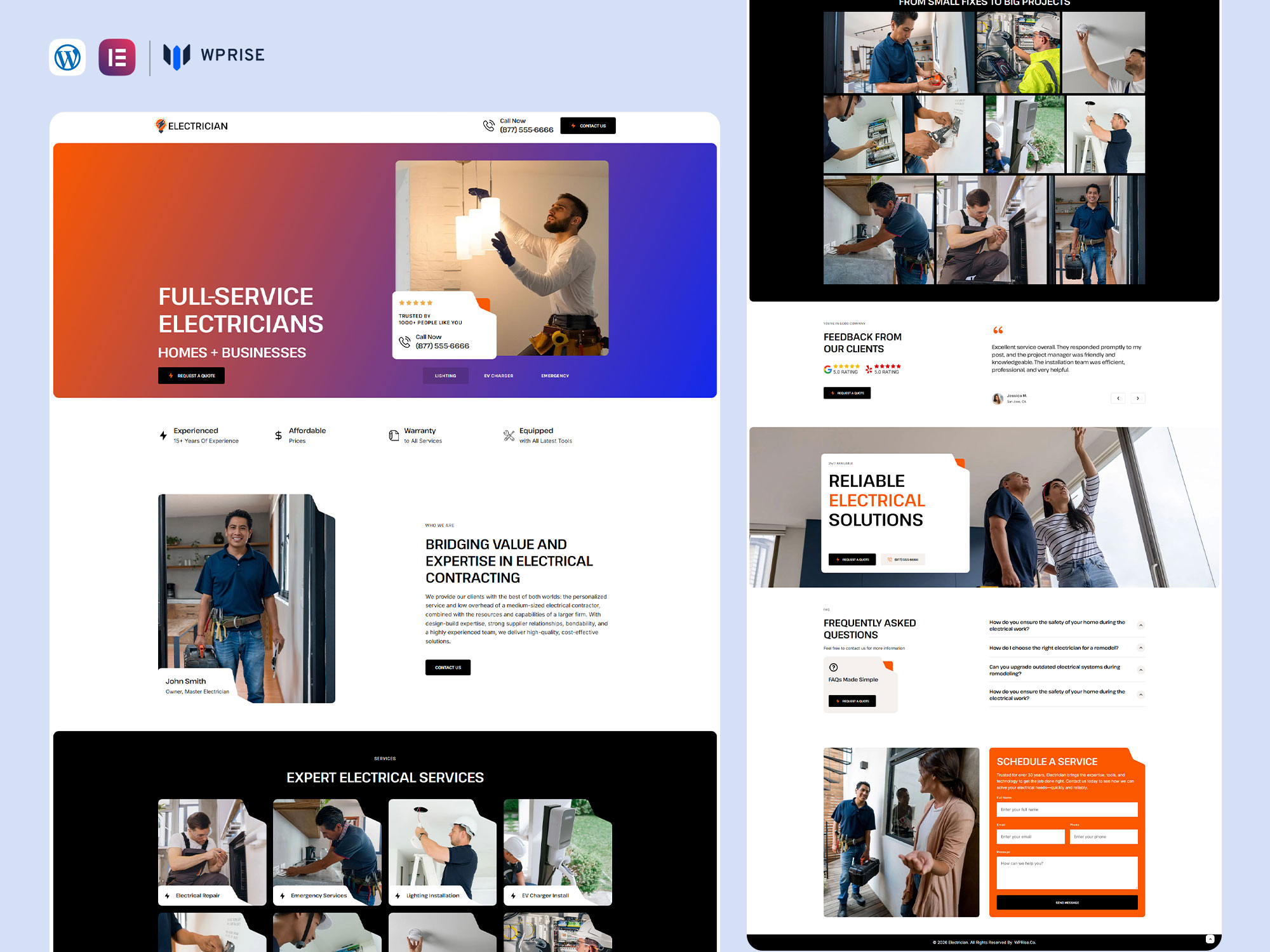 Electrician - Electrician Services & Electrical Repairs Lead Generation Landing Page