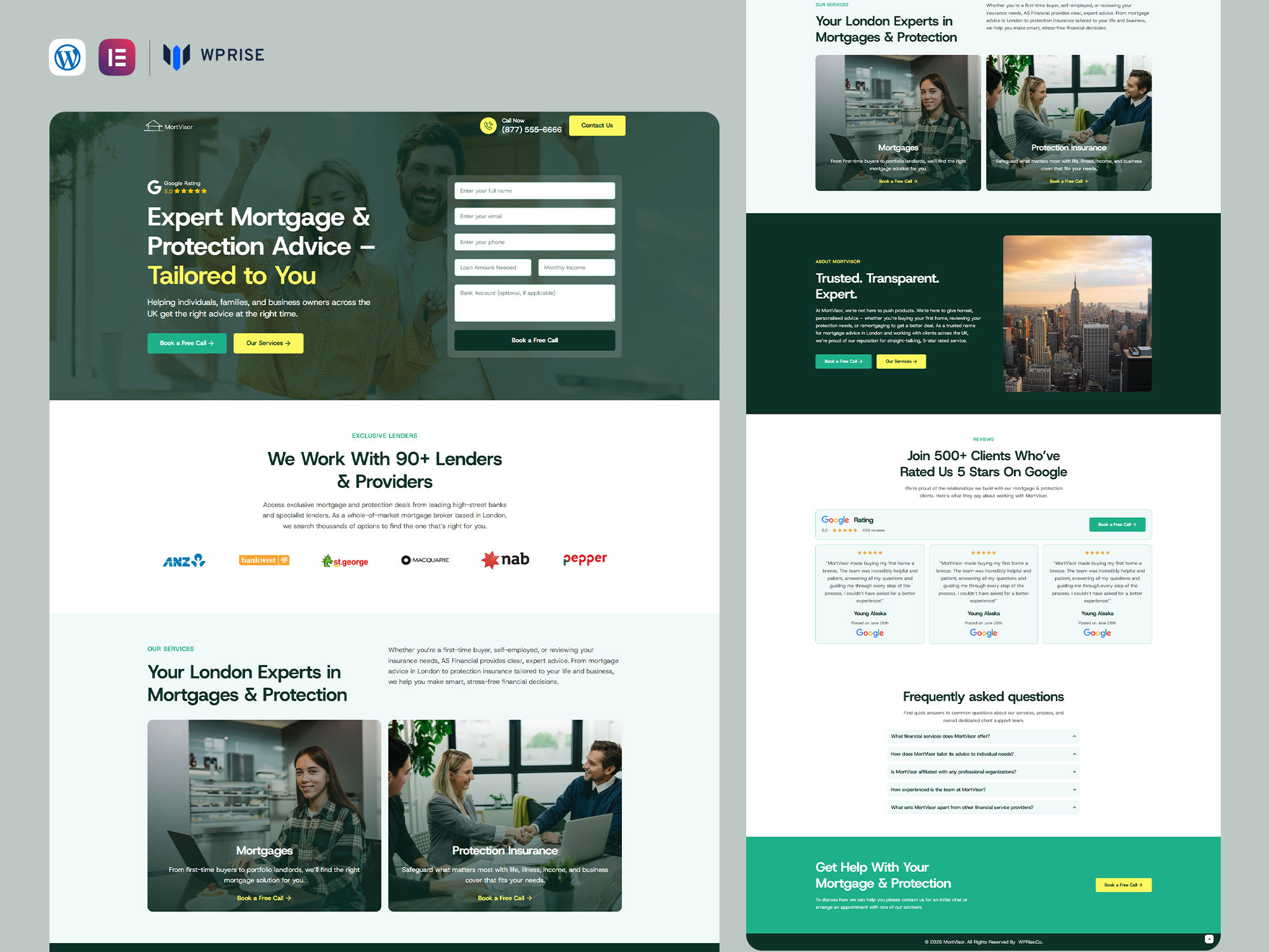 MortVisor - Mortgage Advice Landing Page for Lead Generation