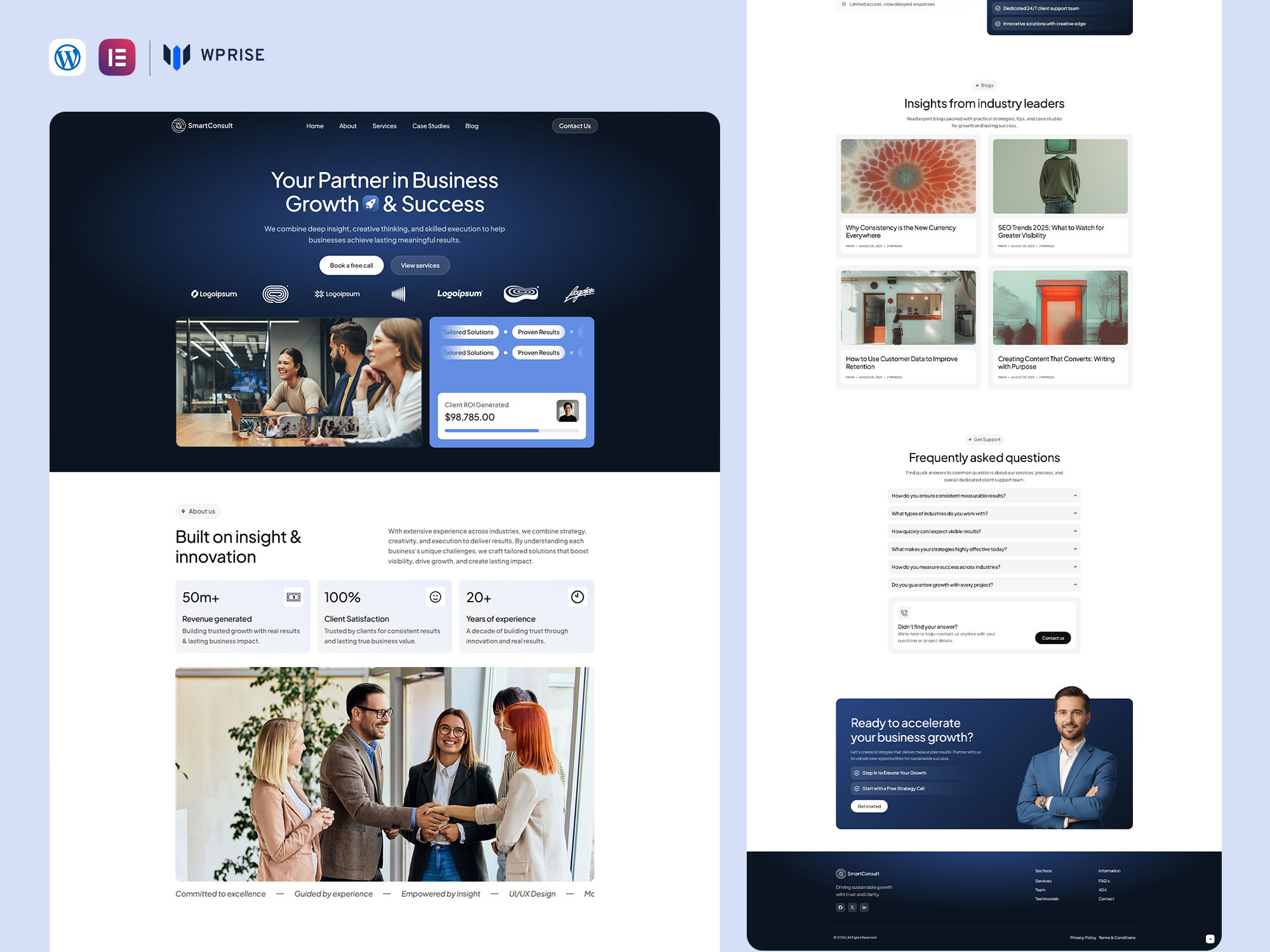 SmartConsult - Agency & Business Consulting Services Elementor Template