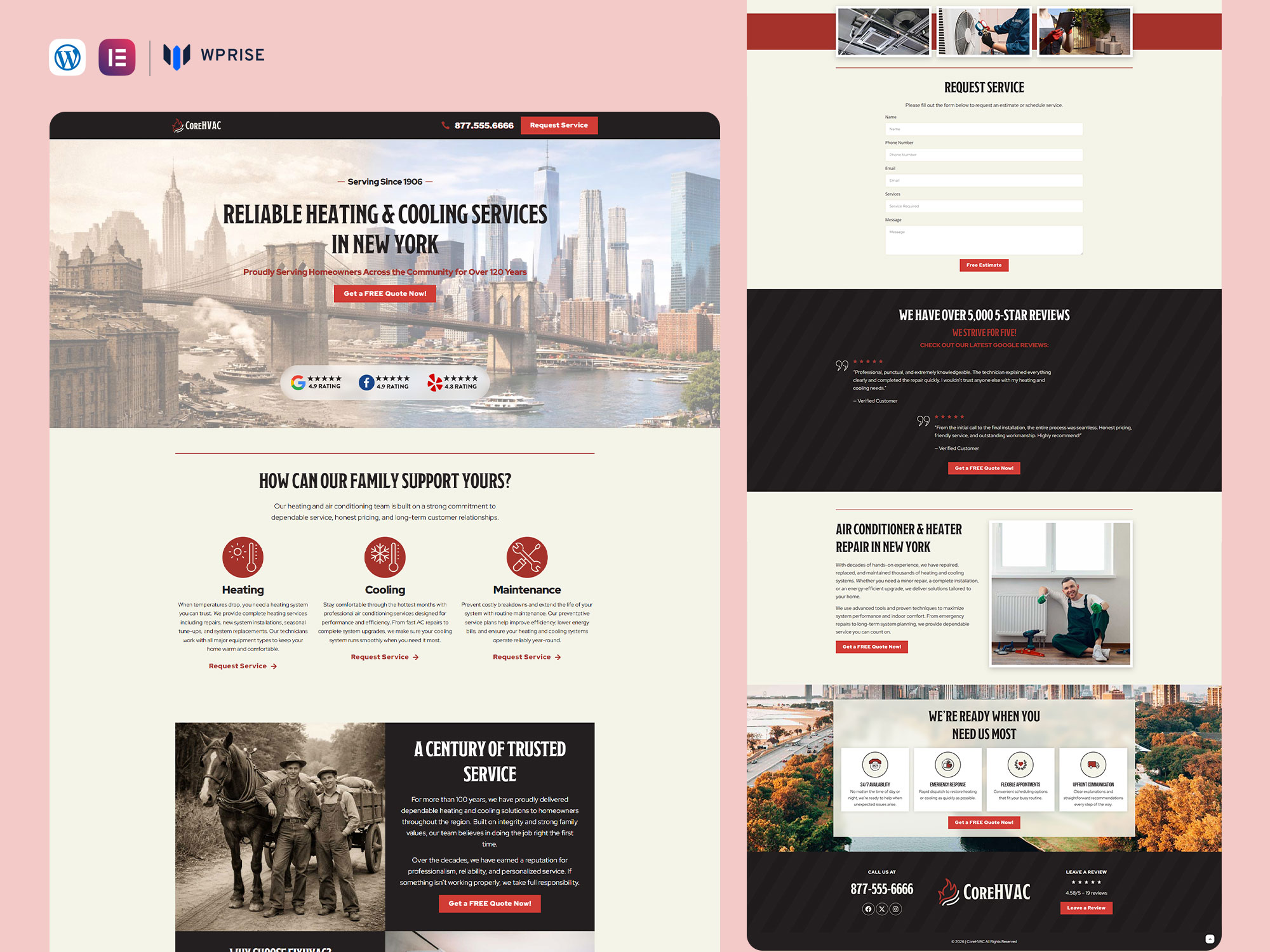 CoreHVAC - HVAC Repair Service Lead Generation Landing Page