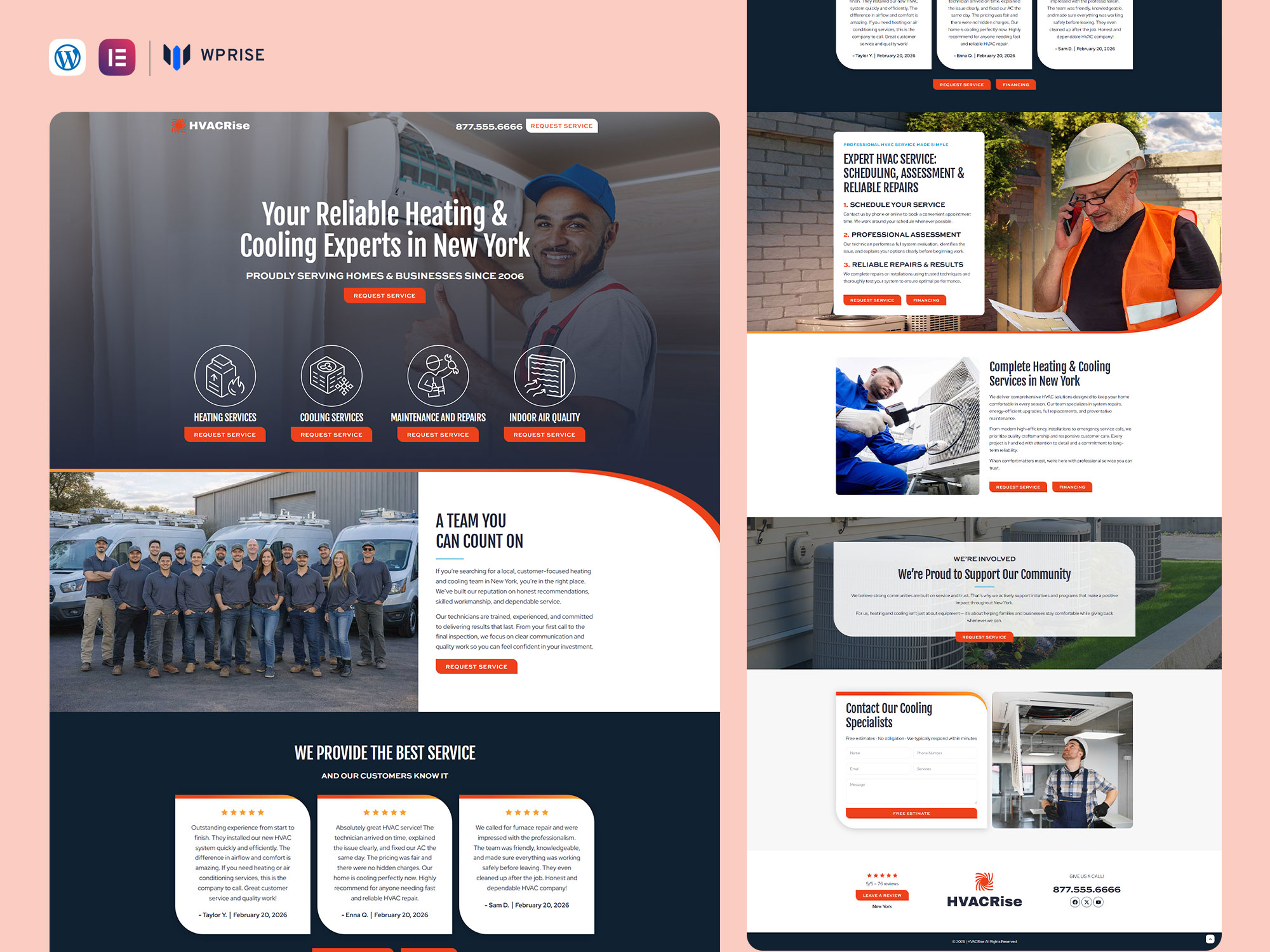 HVACRise - HVAC Repair Service Lead Generation Landing Page