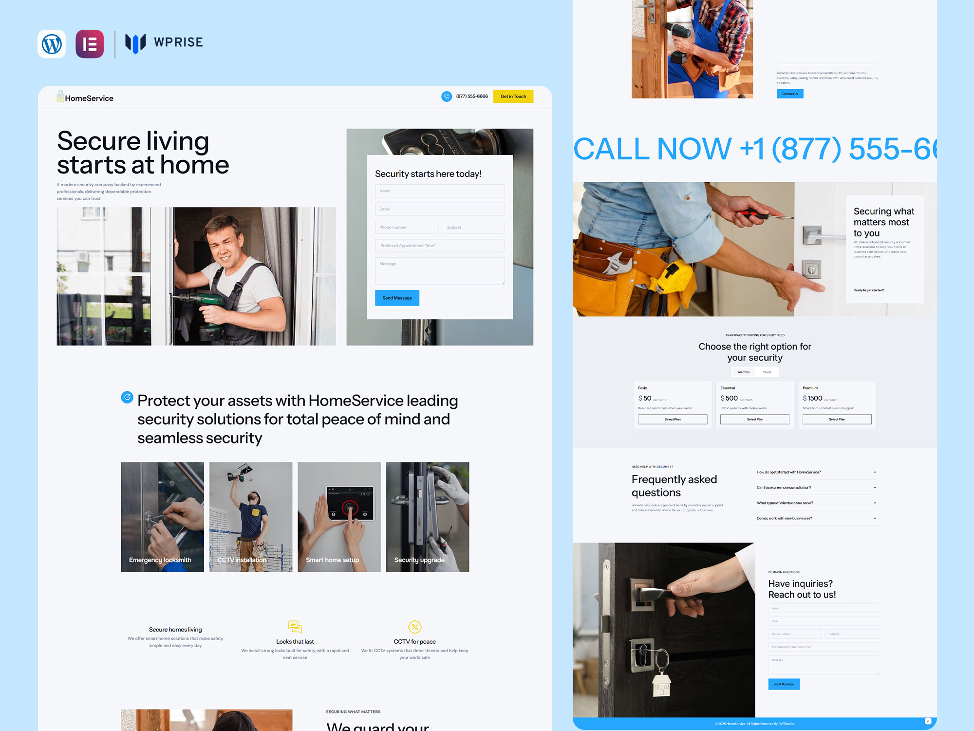 HomeService - Locksmith, CCTV Security & Smart Home Lead Generation Landing Page