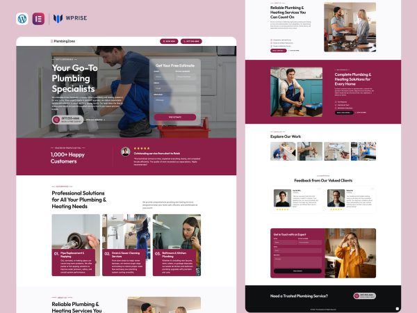 PlumbingZone - Plumbing Services Lead Generation Landing Page