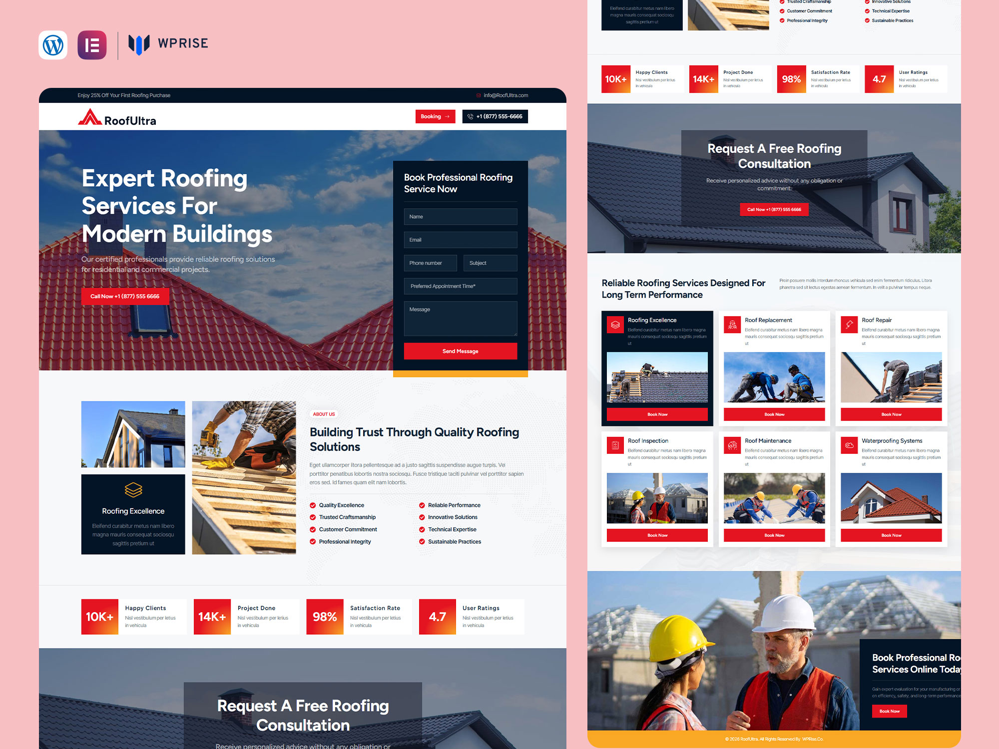 RoofUltra - Roofing Lead Generation Landing Page