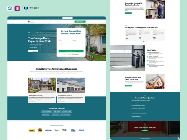 GarageDoor - Garage Door Repair Services Landing Page for Lead Generation