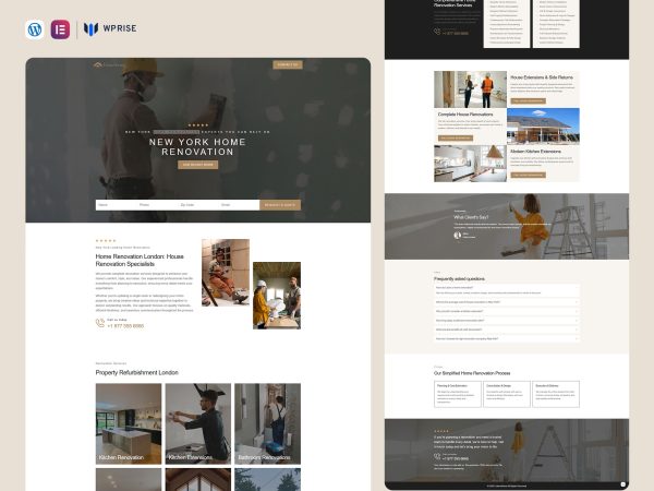 HomeReno - Home Renovation Landing Page for Lead Generation