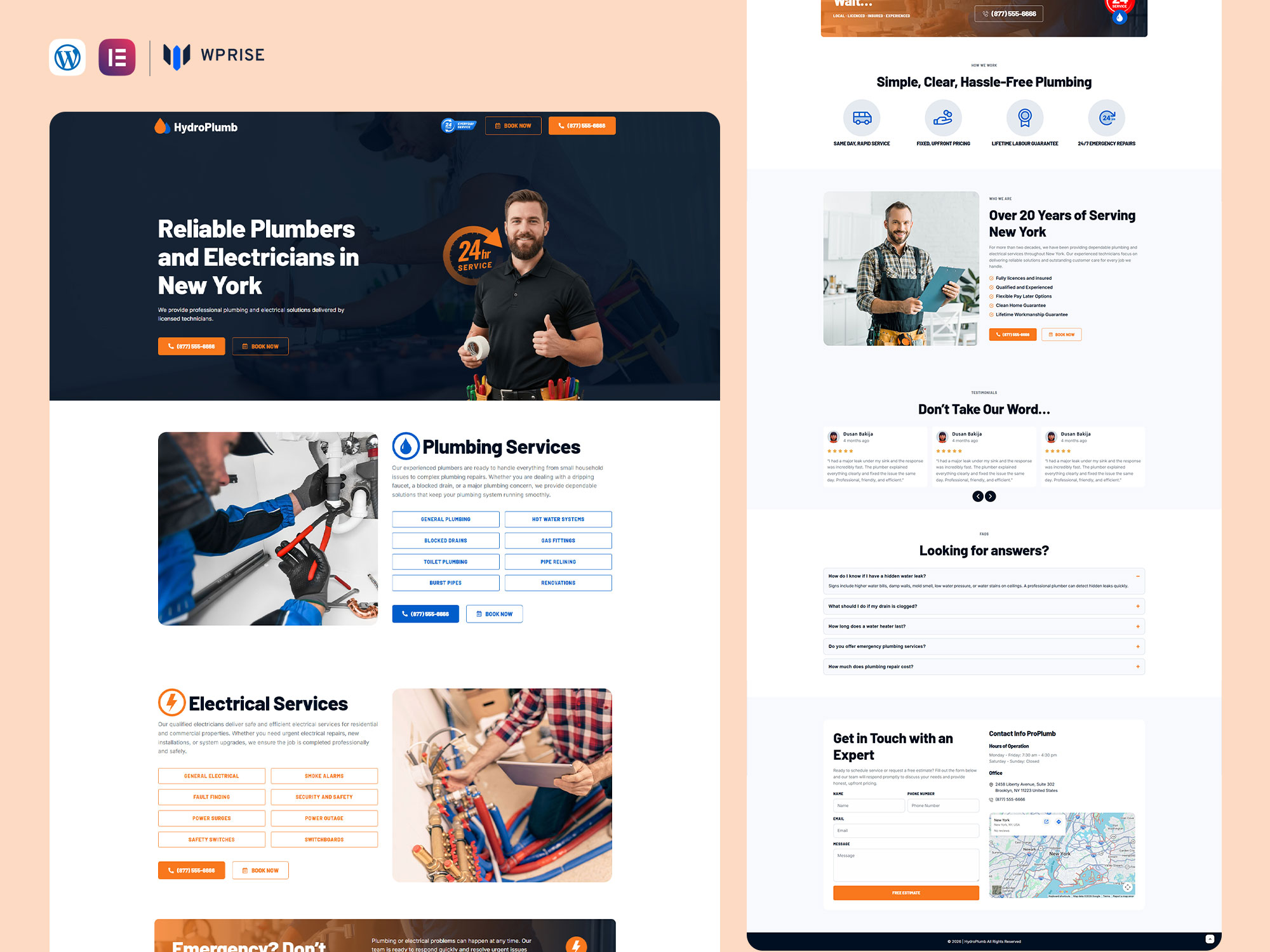 HydroPlumb - Plumbing Services Lead Generation Landing Page