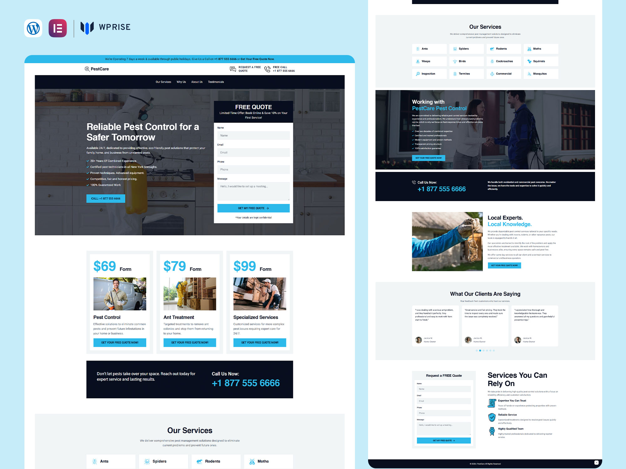 PestCare - Pest Control Landing Page Template