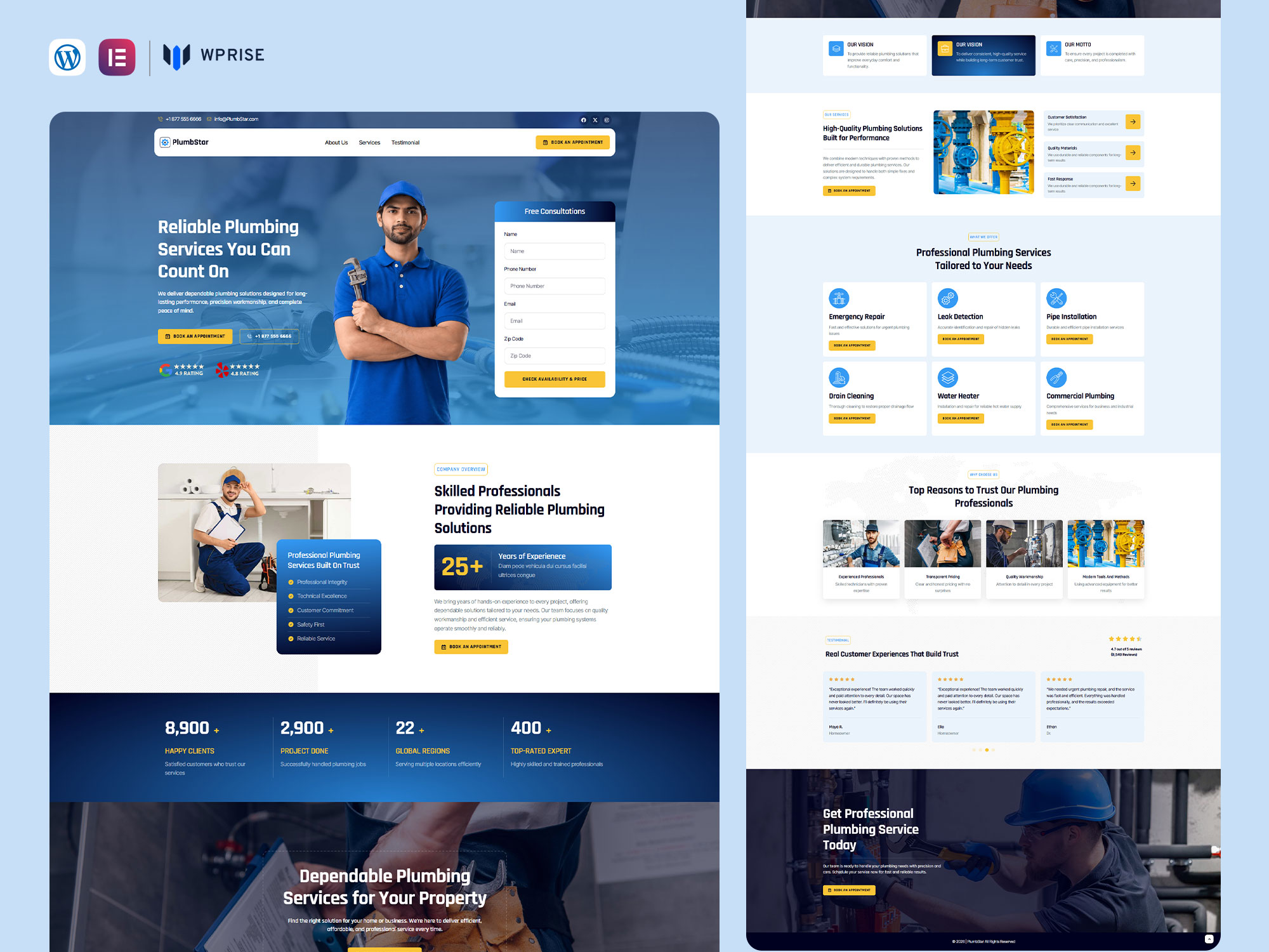 PlumbStar - Plumbing Services Lead Generation Landing Page
