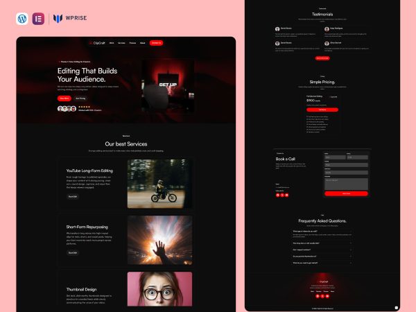 ClipCraft – Video Editor Landing Page for Lead Generation