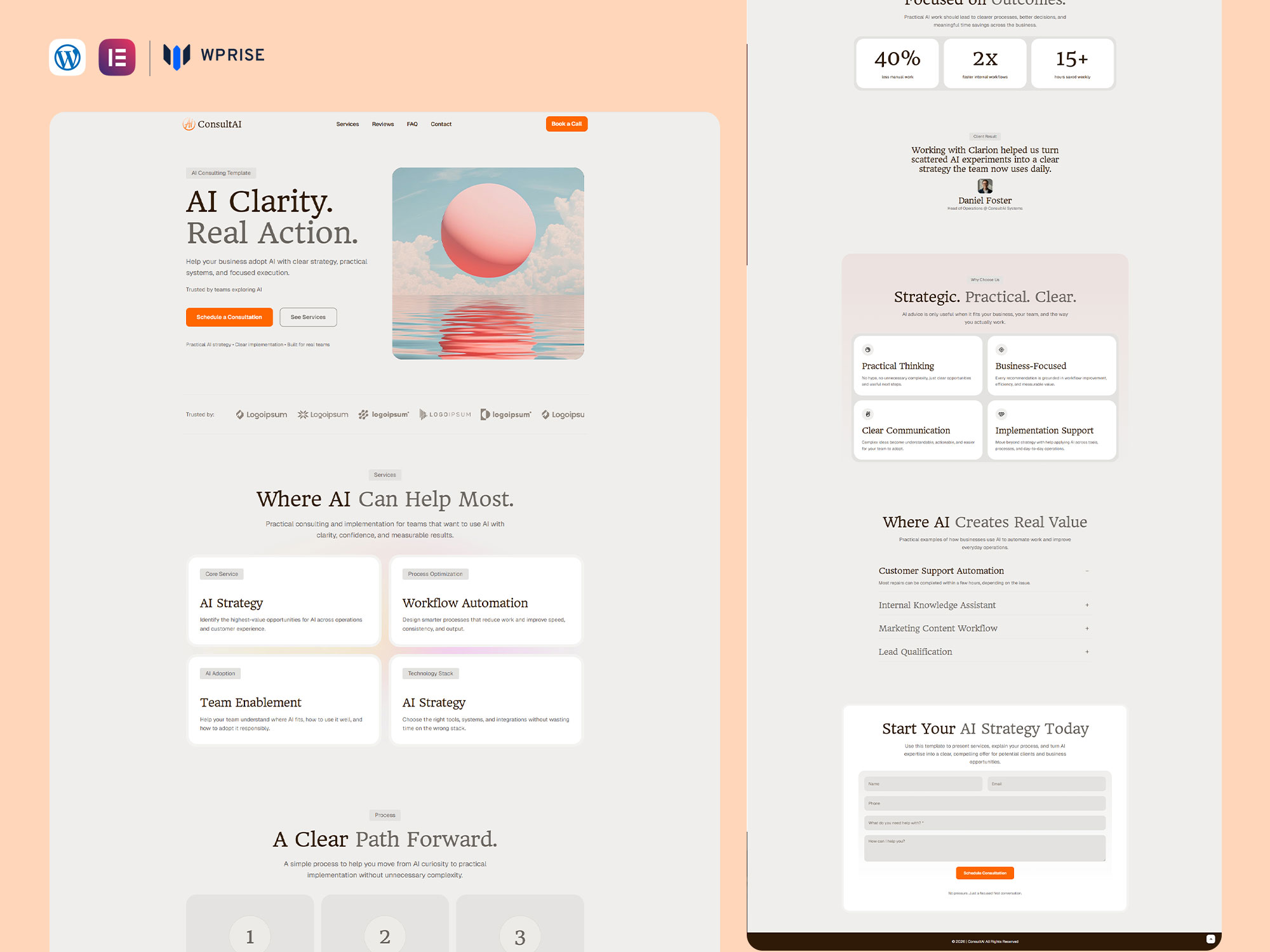 ConsultAI – AI Consulting Elementor Template