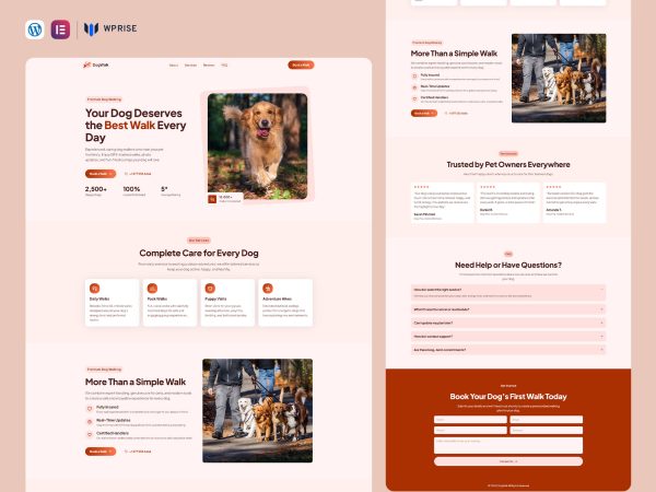 1+ Best Pet Walk Landing Pages and Website Templates - WPRise