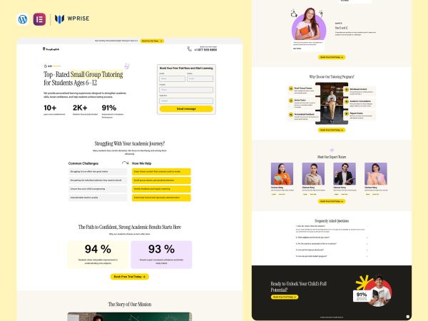 EasyEnglish – English Tutoring Landing Page