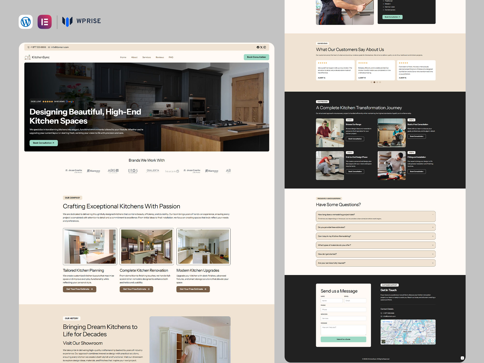 Kitchensync Layout KitchenSync – Kitchen Remodeling Landing Page for Lead Generation - WPRise