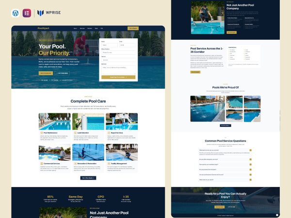 PoolXpert - Pool Cleaning Landing Page for Lead Generation