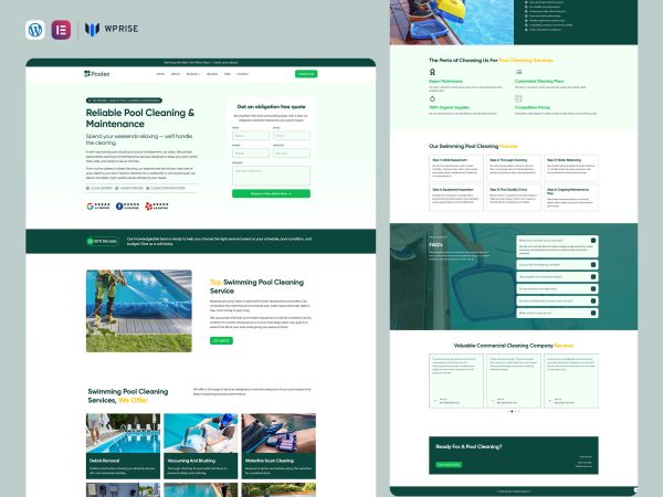 Poolex - Pool Cleaning Landing Page for Lead Generation