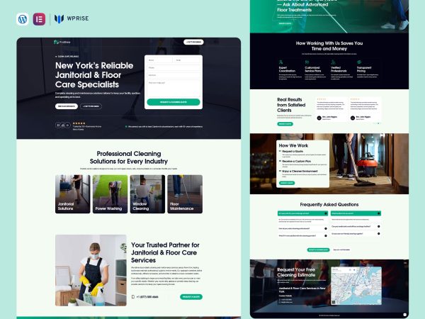 ProShine – Janitorial & Floor Care Landing Page for Lead Generation