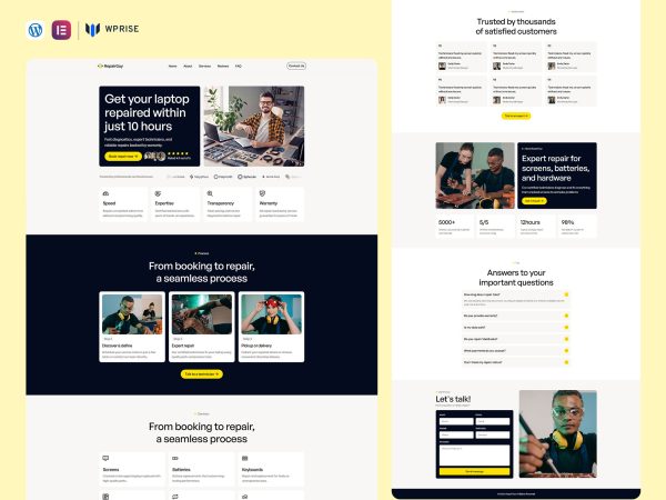 RepairGuy – Laptop Repair Landing Page Template for Lead Generation