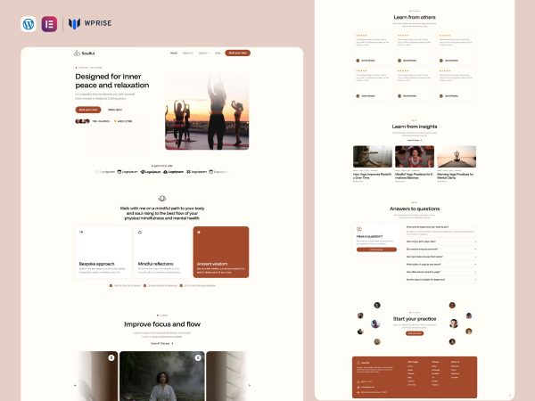 Soulful - Yoga and Wellness Elementor Template