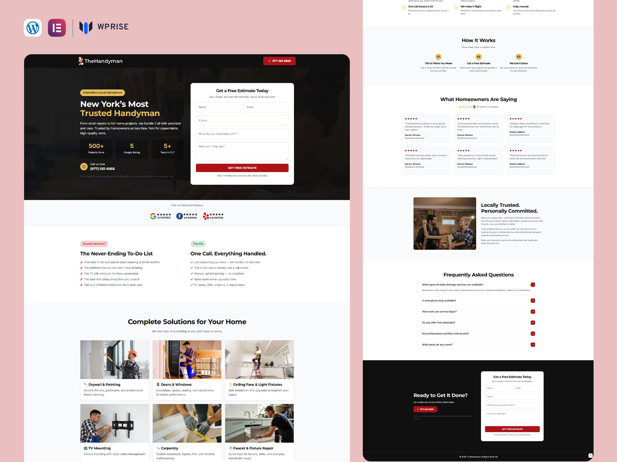 TheHandyman - Handyman Services Lead Generation Landing Page