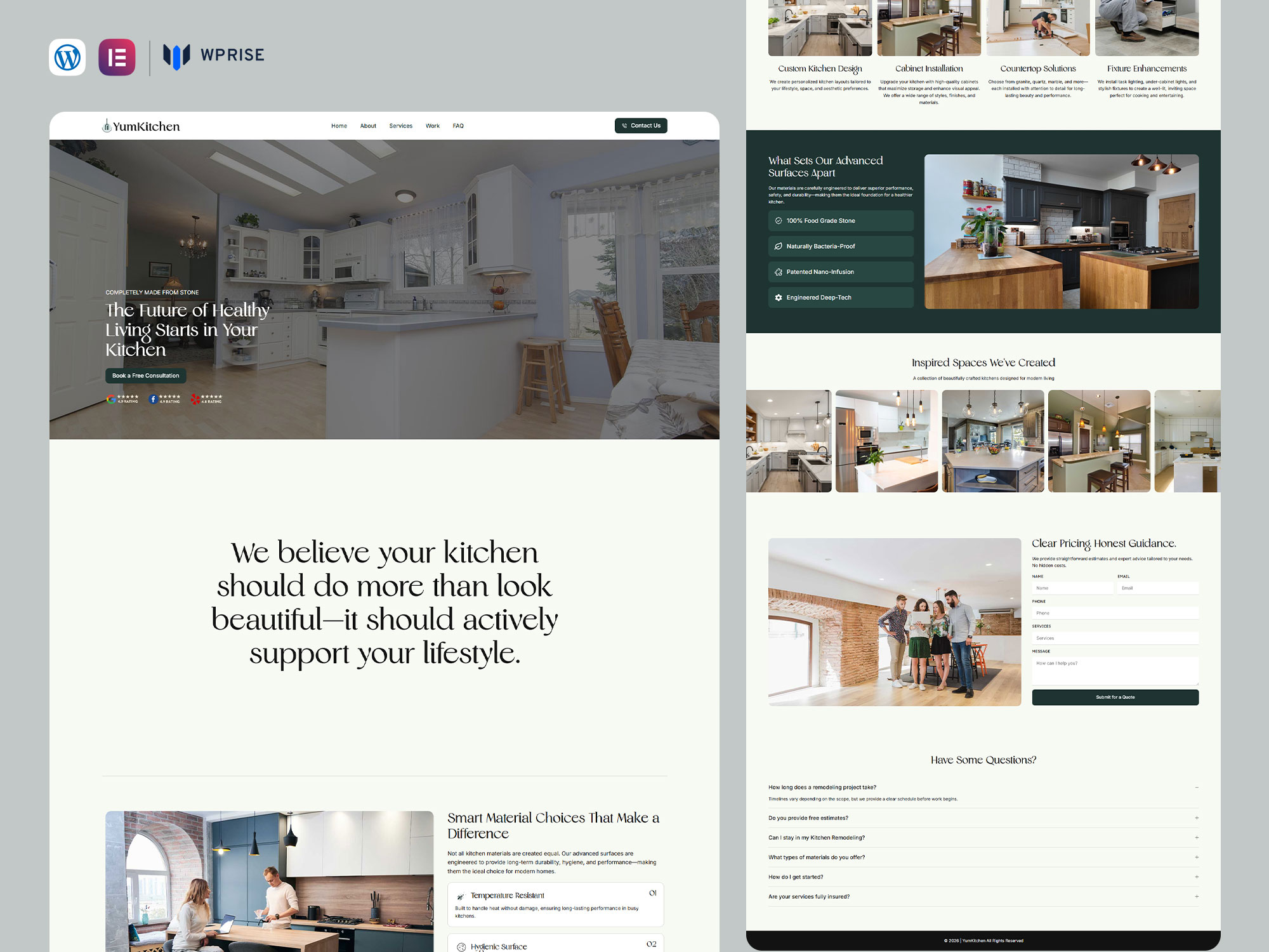 YumKitchen – Kitchen Remodeling Landing Page for Lead Generation - WPRise