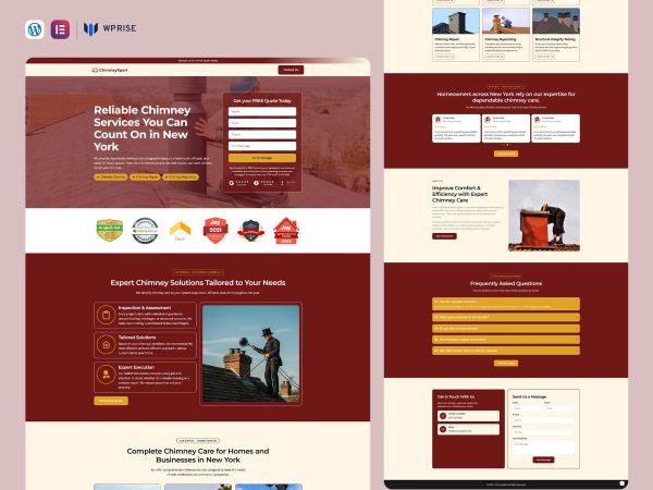 ChimneyXpert – Chimney Sweep Landing Page for Lead Generation