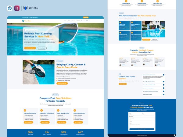 CleanGlow - Pool Cleaning Landing Page for Lead Generation
