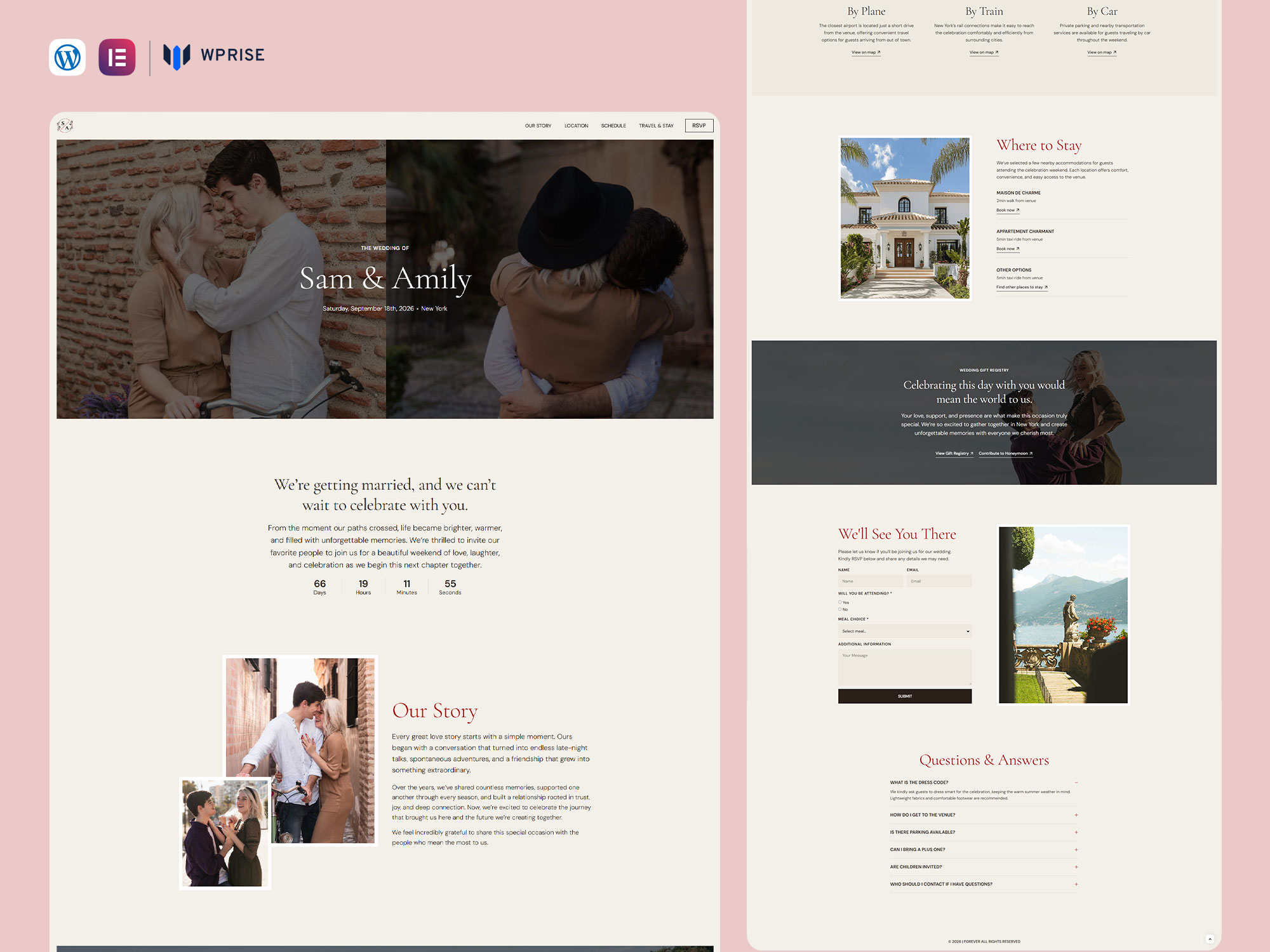 Forever – Wedding Invitation Elementor Template