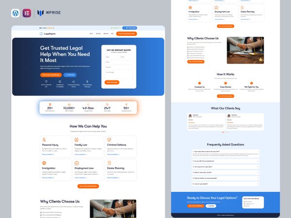 LegalXpert – Law & Legal Landing Page for Lead Generation