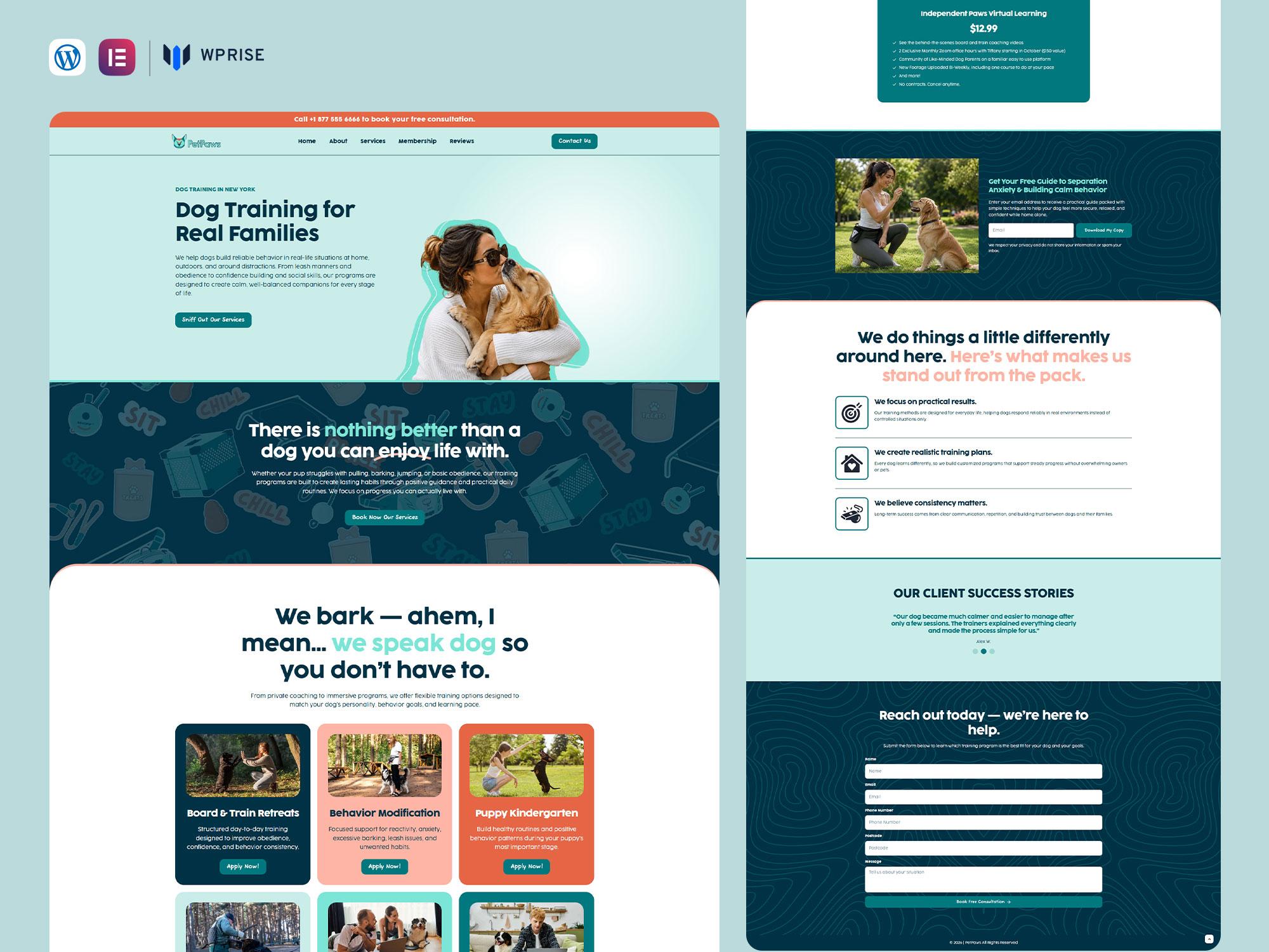 PetPaws – Paws Training Landing Page