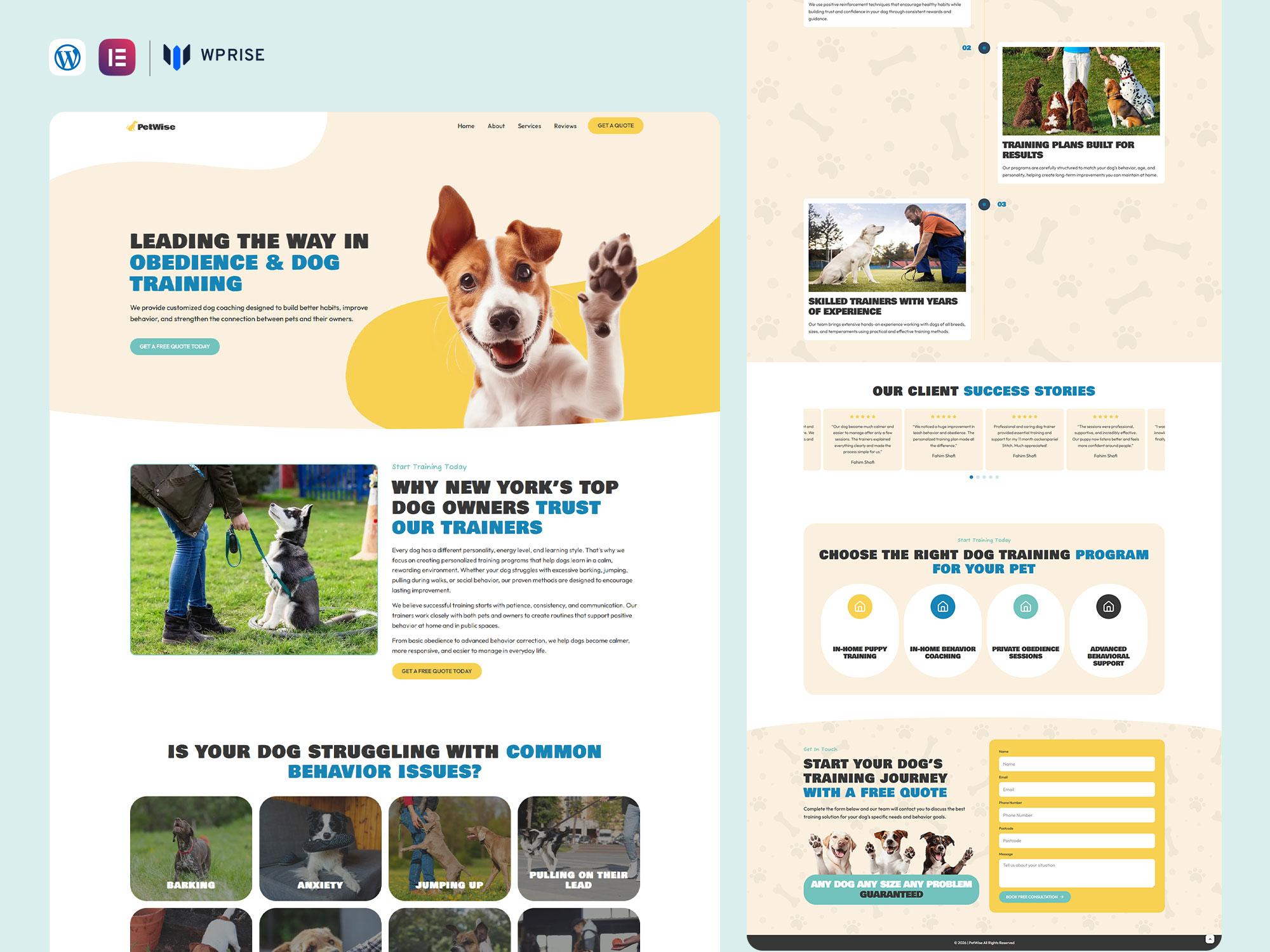 PetWise – Paws Training Landing Page