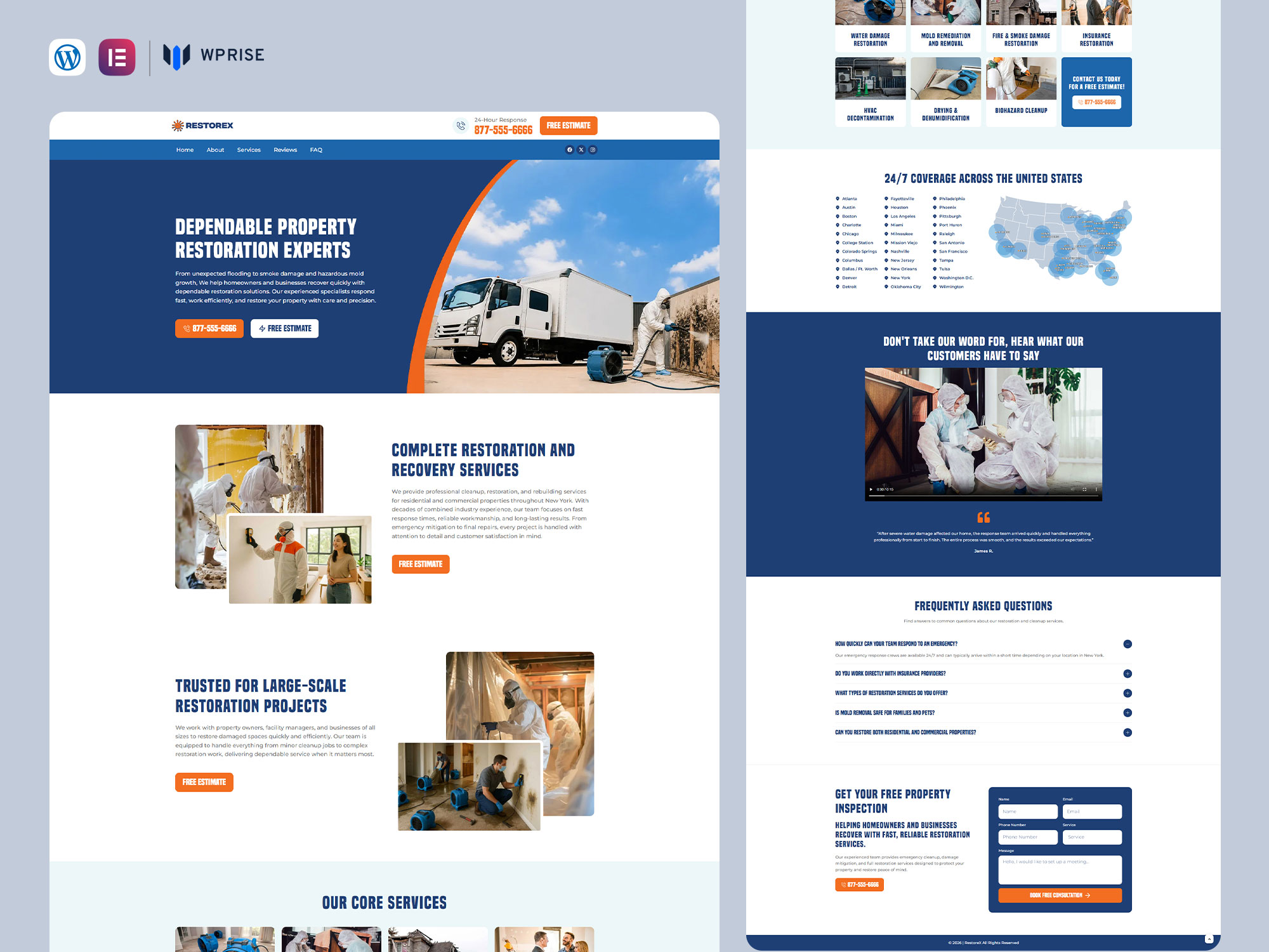 RestoreX – Fire, Water, and Mold Damage Restoration Landing Page