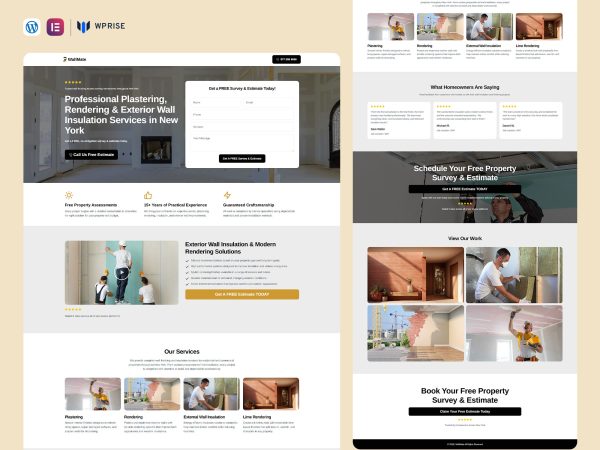 WallMate – Dry Wall Landing Page for Lead Generation