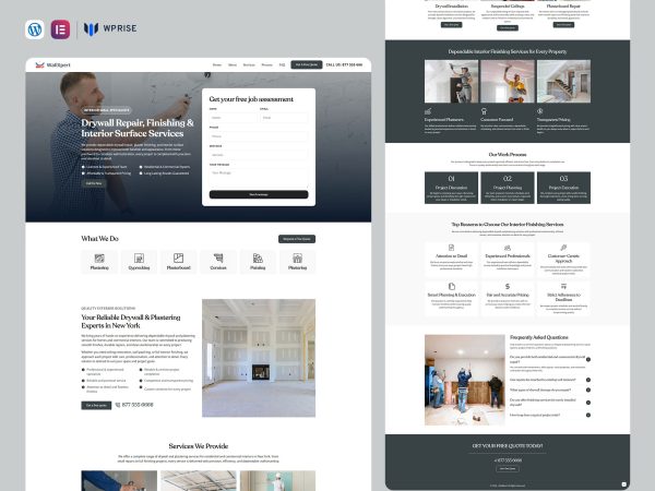 WallXpert – DryWall Landing Page for Lead Generation