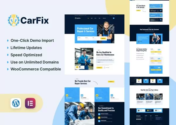 CarFix - Car Repair & Auto Services Elementor Template