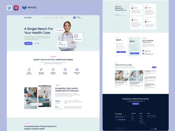 Cliniko - Clinical Laboratory & Healthcare Elementor Template