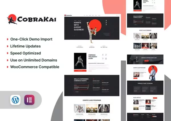 CobraKai - Martial Arts & Karate Trainer Elementor Template