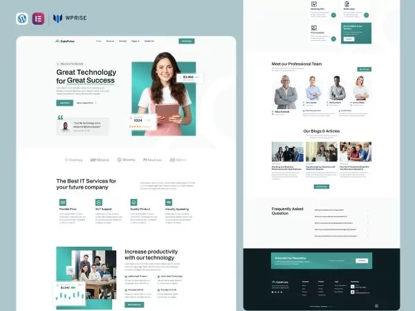 DataPulse - IT Solutions & Tech Company Elementor Template