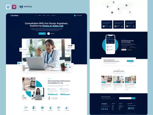 DocNow - Online Doctor Consultation Elementor Template