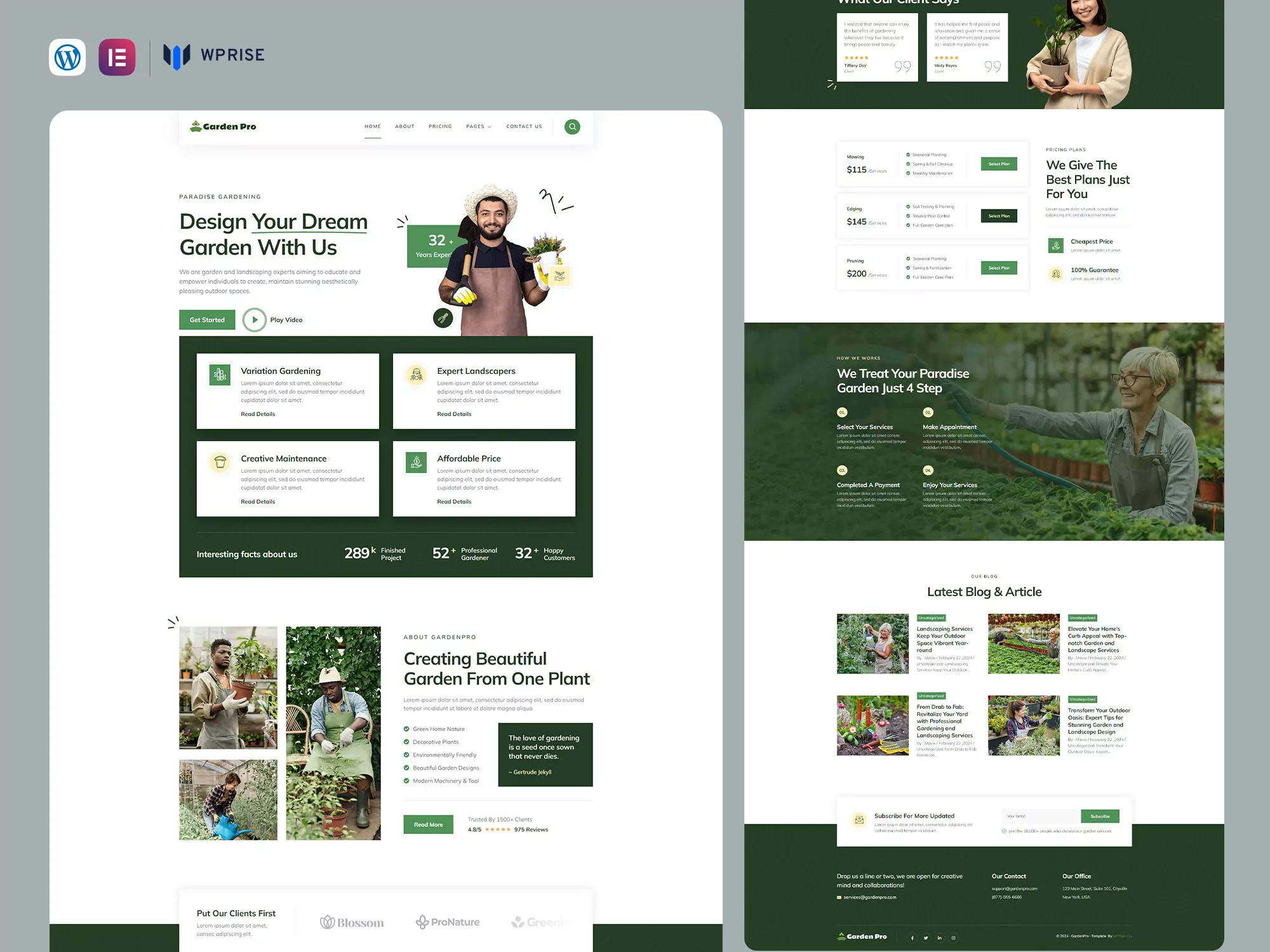 GardenPro - Gardening & Landscaping Elementor Template