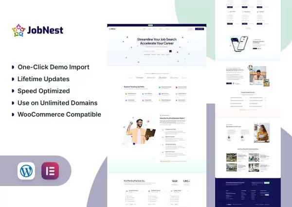 JobNest - Job Board & Vacancies Elementor Template