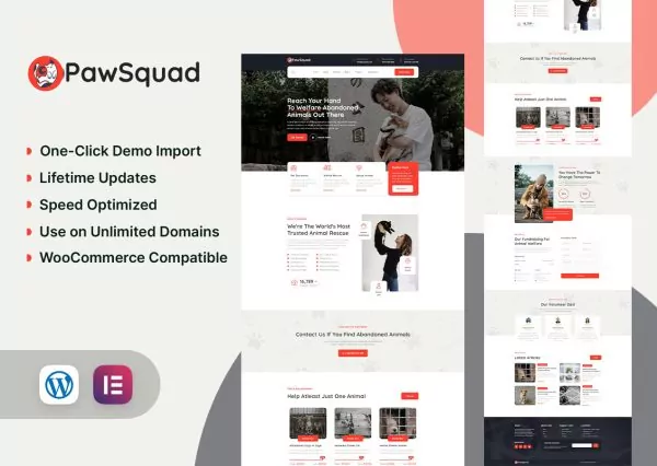 PawSquad - Pet Care & Rescue Template