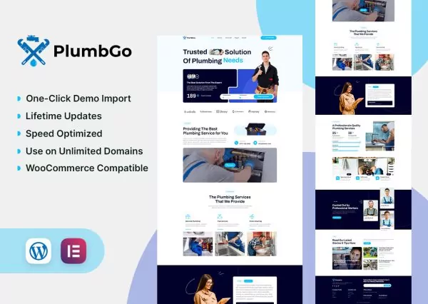 PlumbGo - Premium Plumbing Services Elementor Template