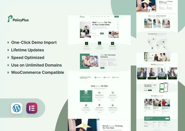 PolicyPlus - Insurance Agency & Finance Elementor Template