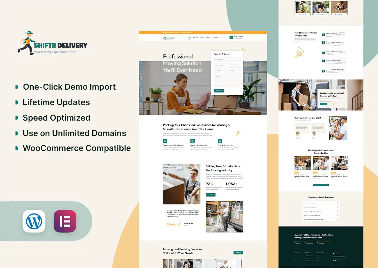 Shiftr - Moving and Logistics Solution Elementor Template
