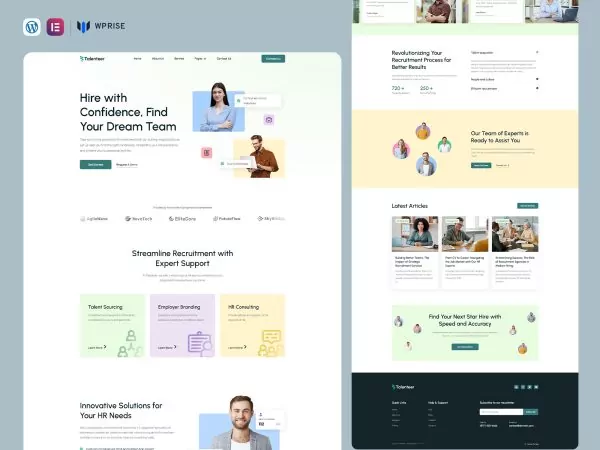 Talenteer - Human Resources & Recruitment Agency Elementor Template